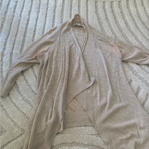 Kenneth Cole Cream Cardigan Sweater with Waterfall Collar